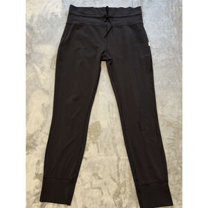 Vuori Daily Leggings Small Black High Rise Drawstring Waist Yoga Pants VW323